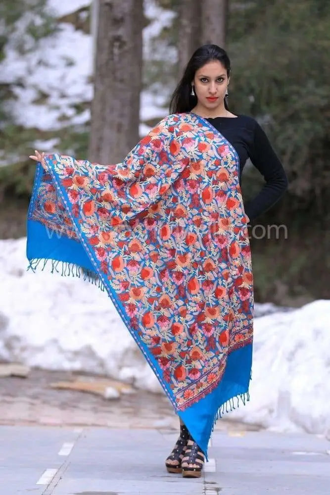 Buy Kashmiri Stoles Online | Sozni Work Wraps | Aari Work Wrap