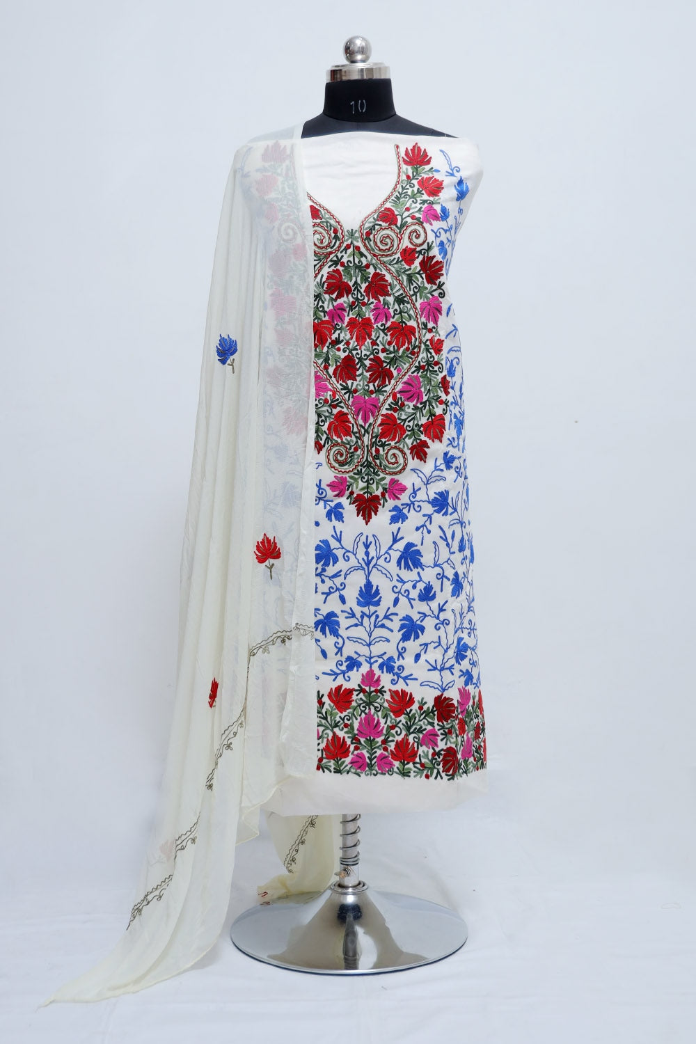 Off White Colour Designer With Beautiful Kashmiri Embroidery Suit