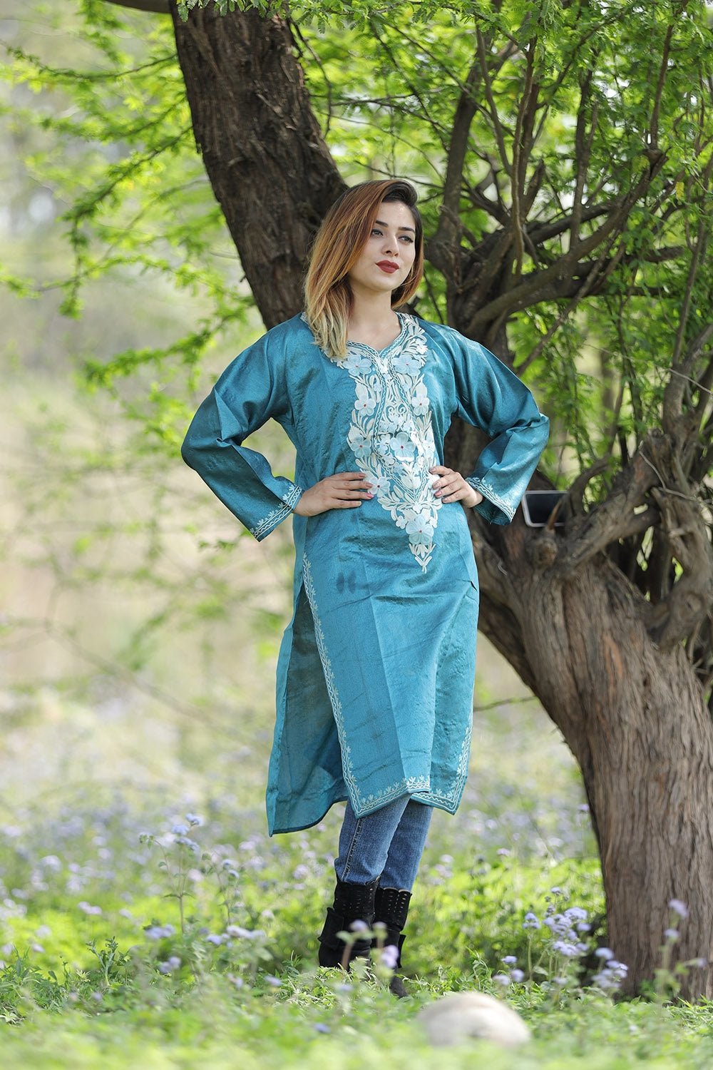 Blue 2024 colour kurtis