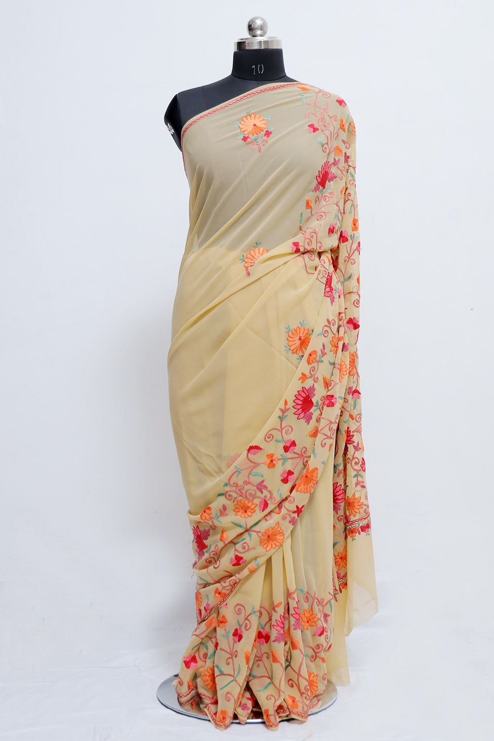 Kashmiri Embroidered Saree | Kashmiri Tilla Saree Buy Online at Best Price