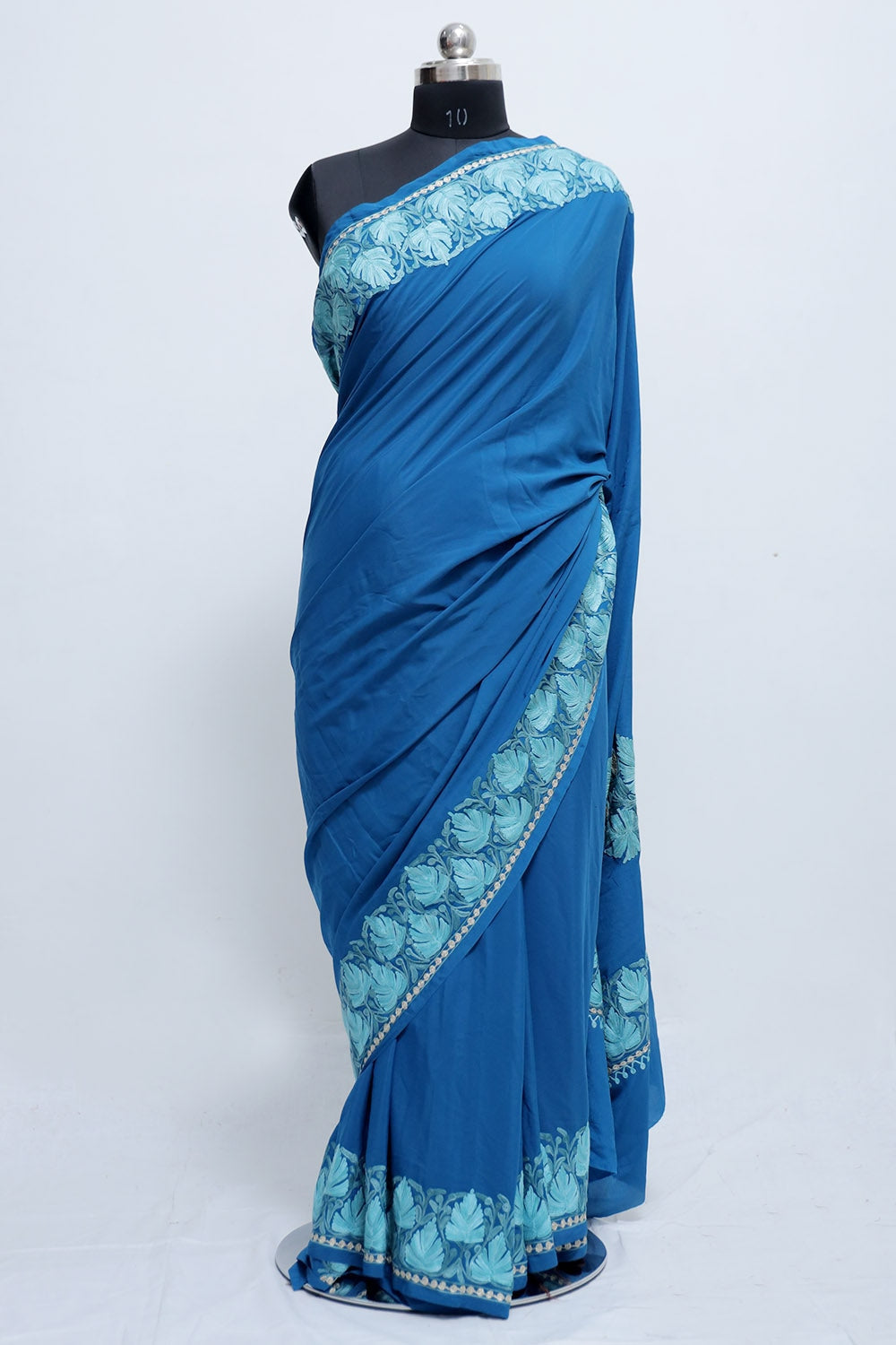 Buy Blue Banarasi Cotton Silk Woven Floral Motif Silver Zari Work Saree For  Women by Nazaakat by Samara Singh Online at Aza Fashions.