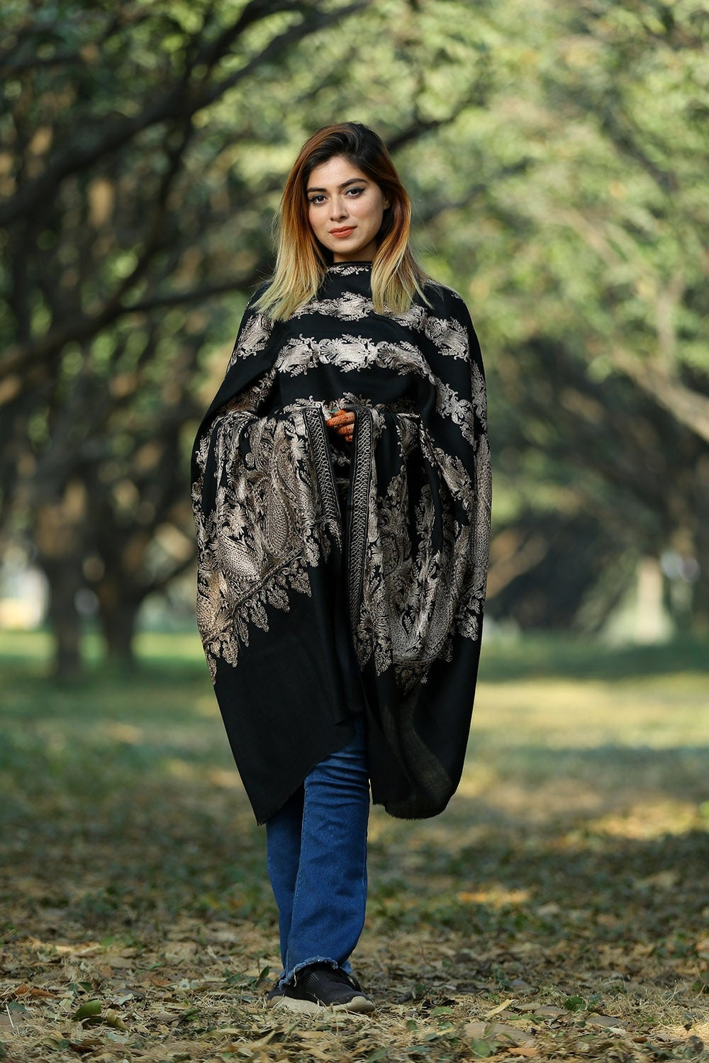 Black cheap colour shawl