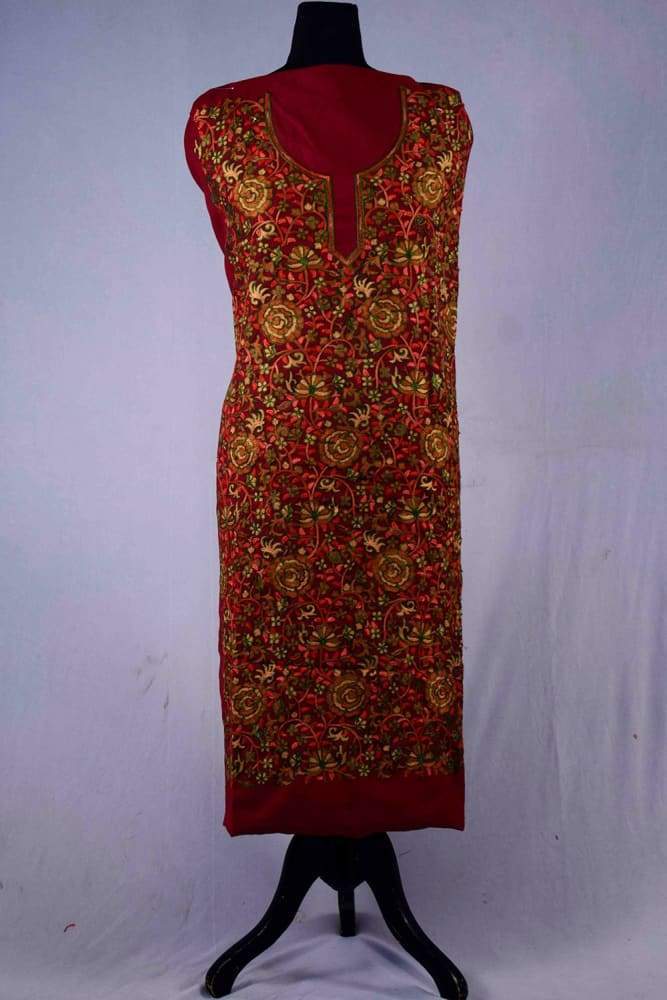 Hand Tilla Embroidered Kashmiri Suit, Designer Salwar Suits, Kashmir  Embroidered Dress, Indian Party Wear Suit, Indian Wedding Salwar Kameez -  Etsy