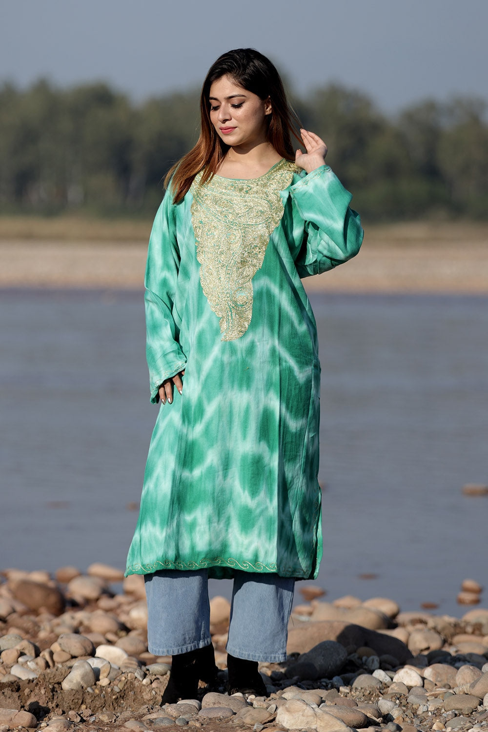 Kashmiri Phiran, Indian Ethnic Wear, Embroidered Kurta, Indo Western Dress,  Kashmiri Embroidery Dress, Velvet Phiran Luxury Dress,boho Dress - Etsy