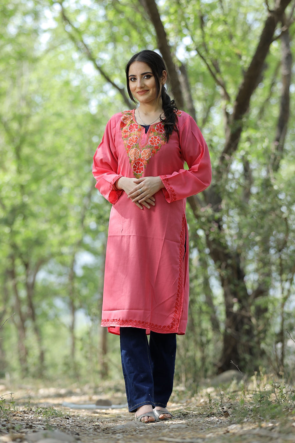 Pink 2025 colour kurtis